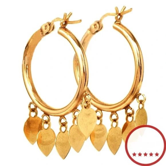 ❌ 14K Gold Heart Hoop Earrings - No Longer Available - Picture 2 of 7